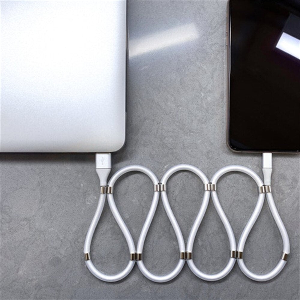 Magnetic Self-Rewinding Cable – Type C, Micro USB, Lightning